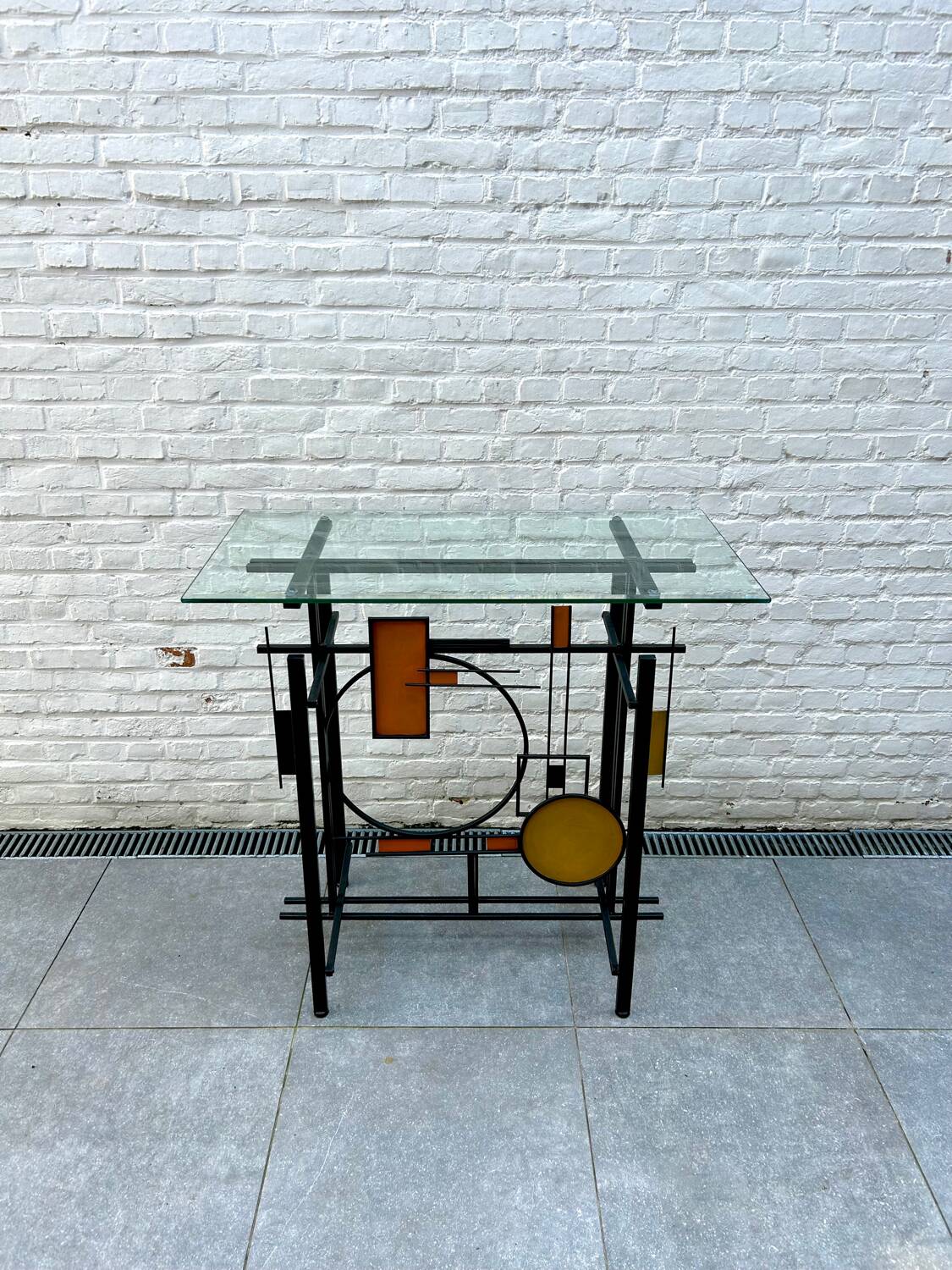 Postmodernist geometric console from the 1980s.