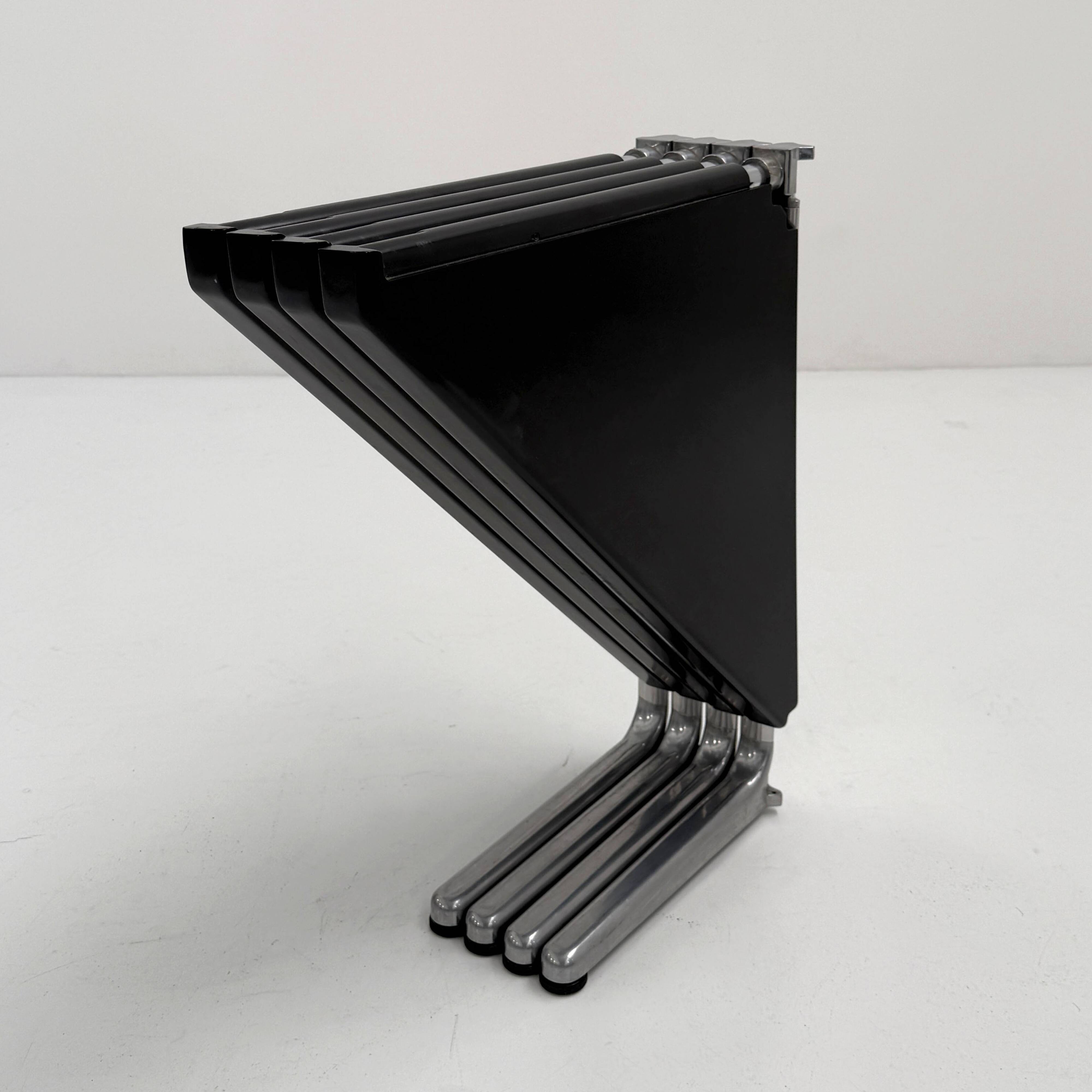 Black Plana folding table by Giancarlo Piretti for Anonima Caste