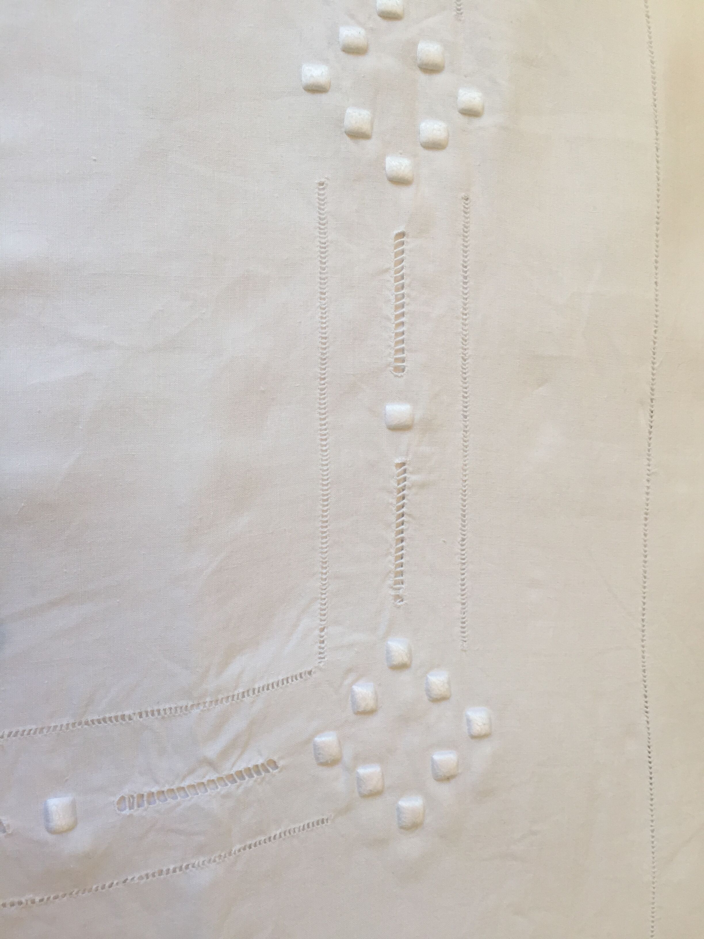 Drap plat brodé brodé 3,20x2,30 m