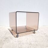 Vintage Plexiglas side table with wheels 1970