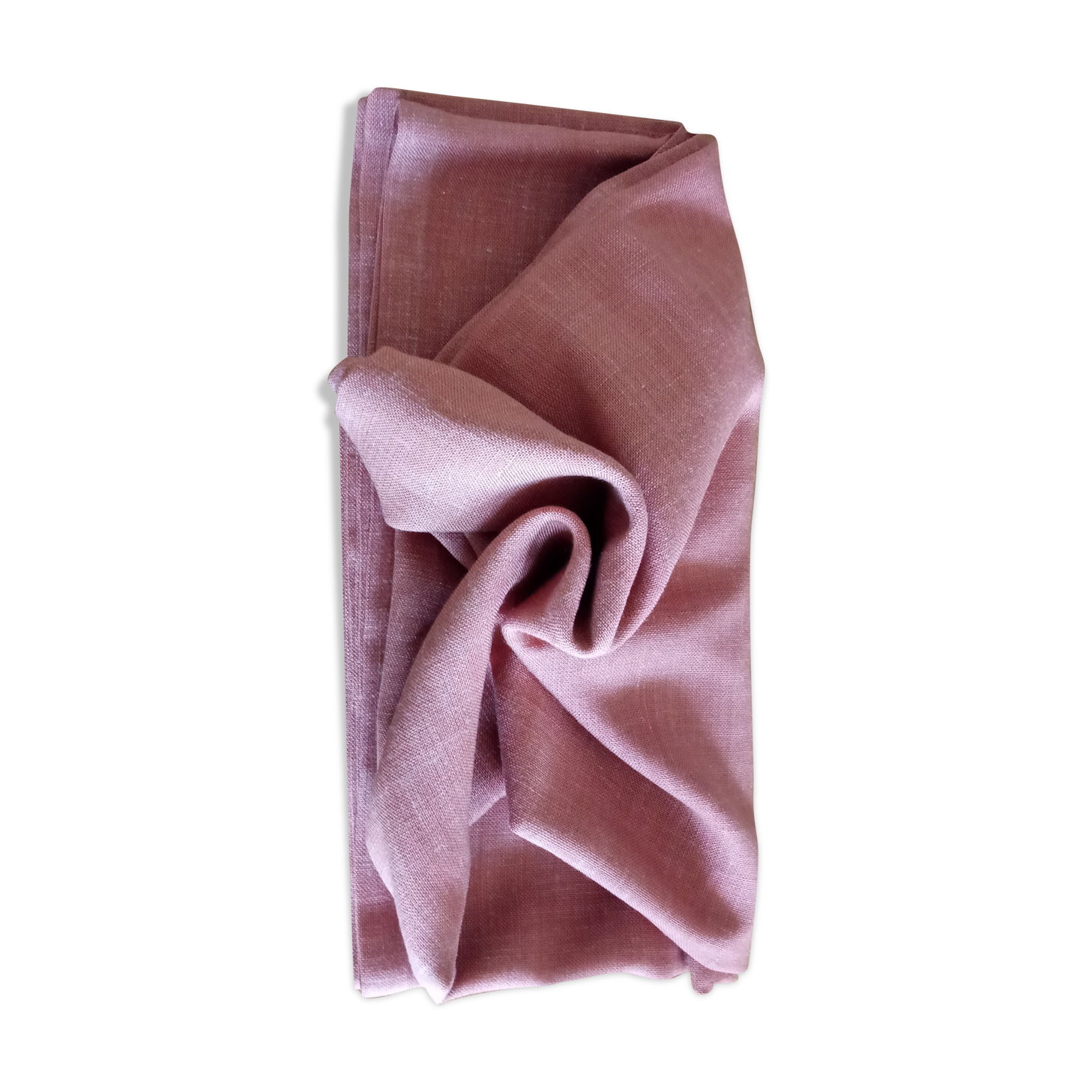 Old pink vintage tablecloth