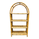 Boho chic arched bamboo shelves 1970s MCM Italian Dal Vera freestanding bookcase