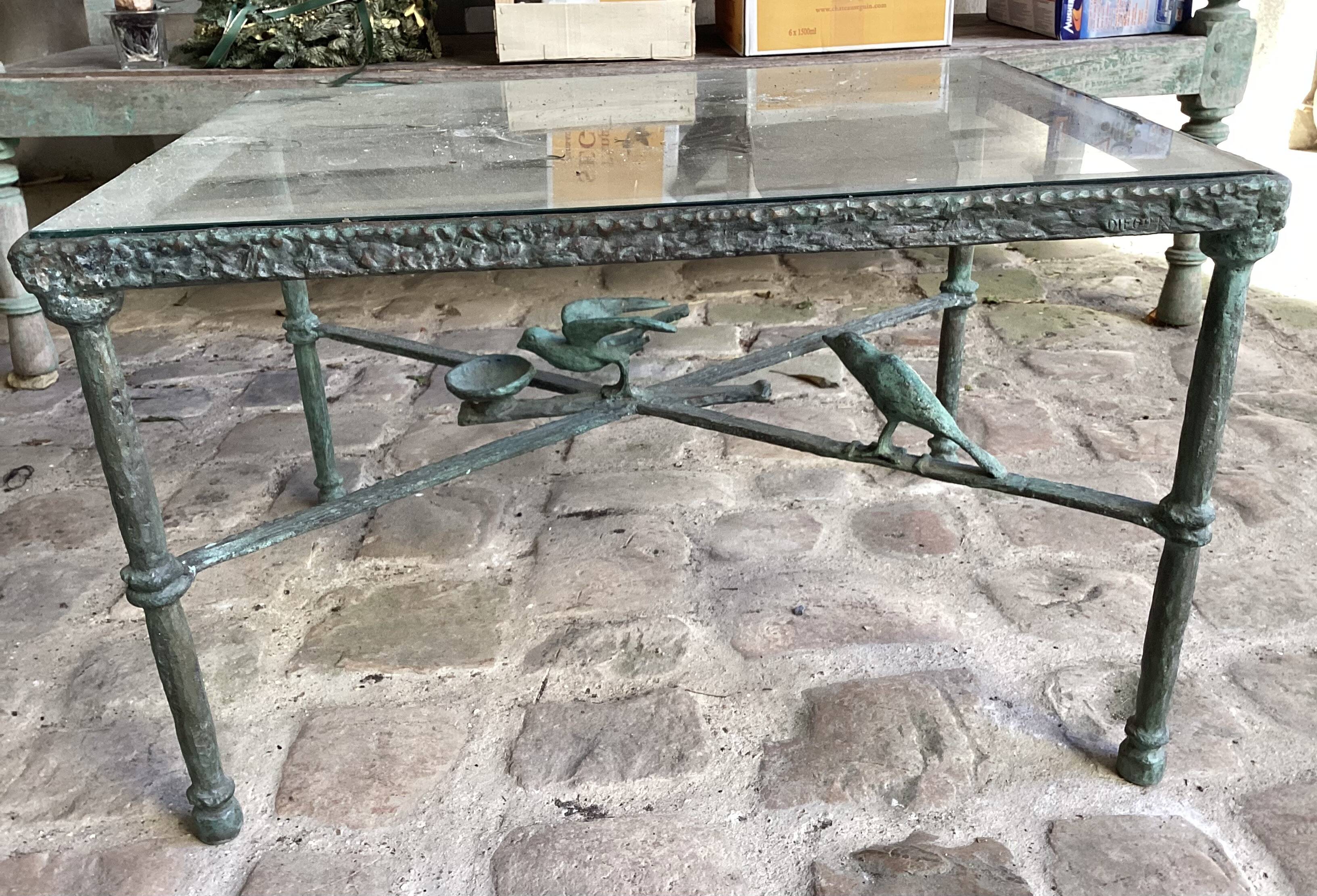 Bronze coffee table in the spirit of Giacometti.