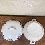Large art deco tureen in Somain earthenware, mushroom lid