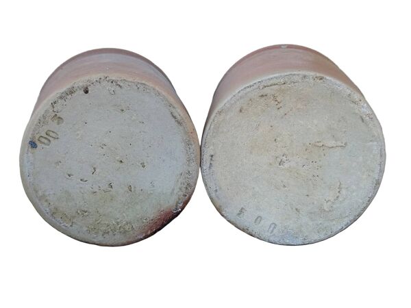 Paire de pots vintage français en grès à glaçure brune
