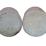 Paire de pots vintage français en grès à glaçure brune