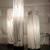 3 glass table lamps by Herstal, Denmark 1980