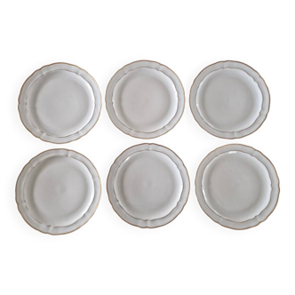 Bernardaud in Limoges - Series of 6 flat plates - Louis XV model