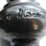 Vase pitcher, glazed ceramic in metallic black signed Jean Marais Vallauris.