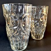 Paire de vases en verre sculpté vintage 70’s
