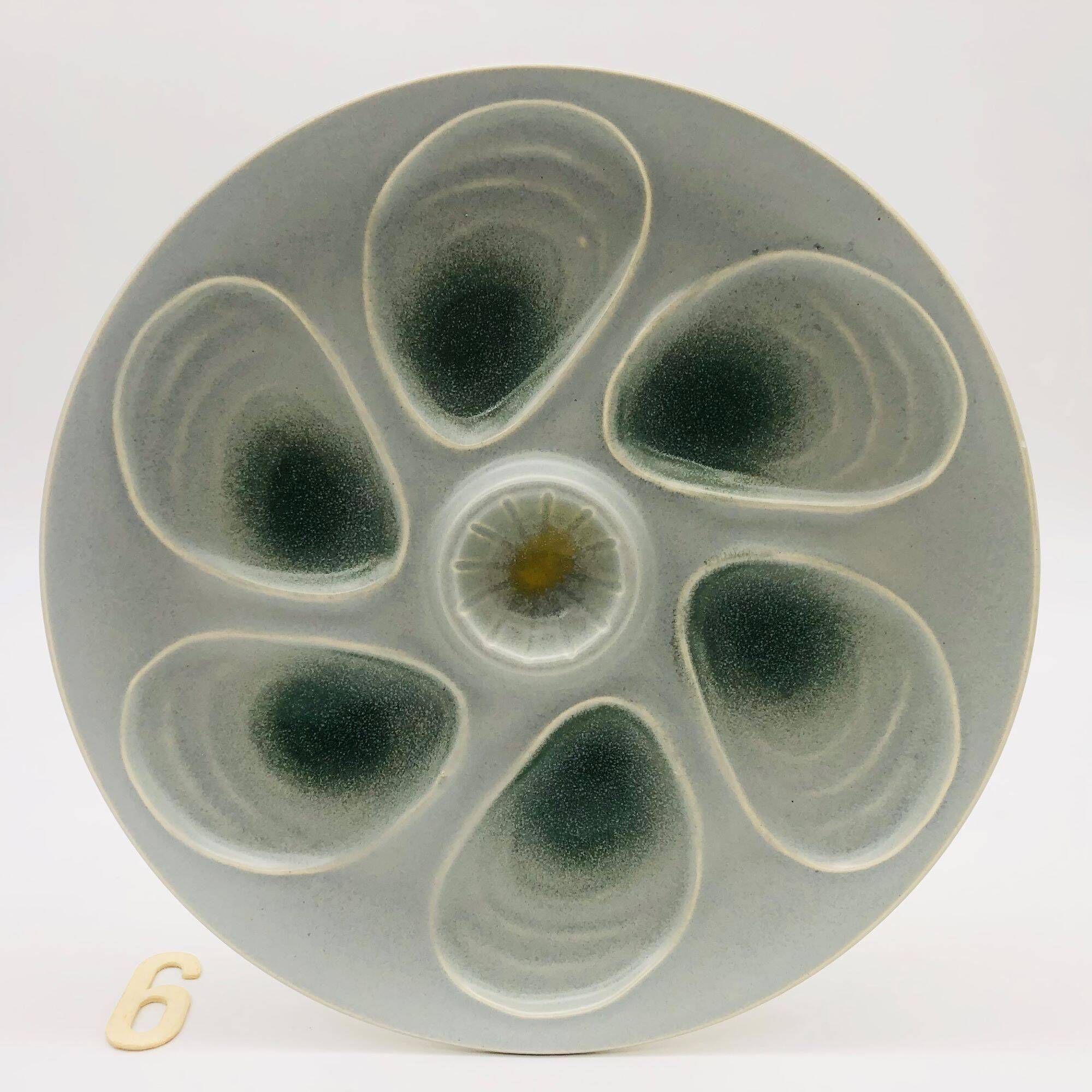 6 oyster/shellfish plates, “Salins”