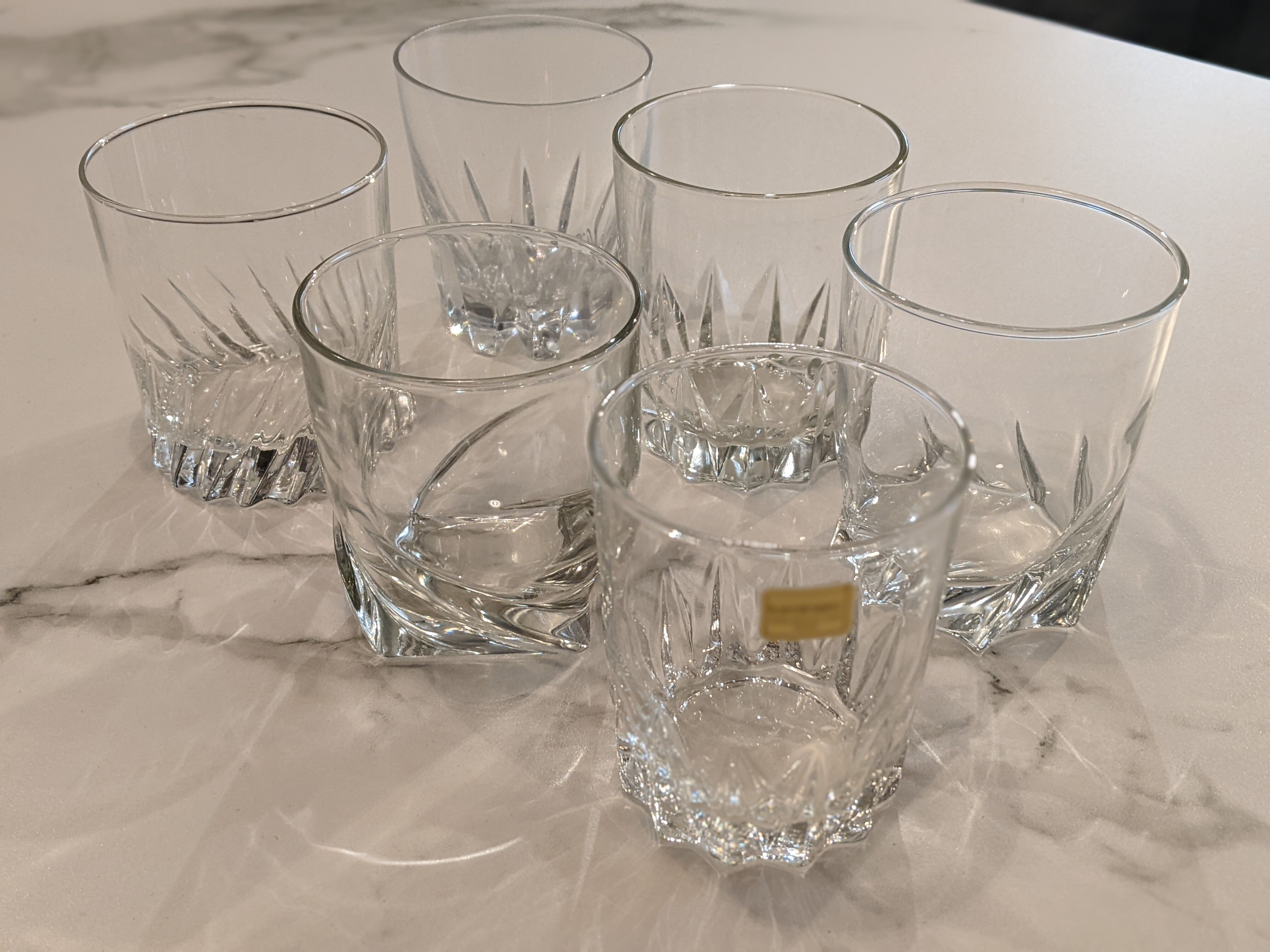 Set of water glasses or vintage spirits