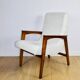 Vintage loft armchair herringbone natural fabric model from the 70s