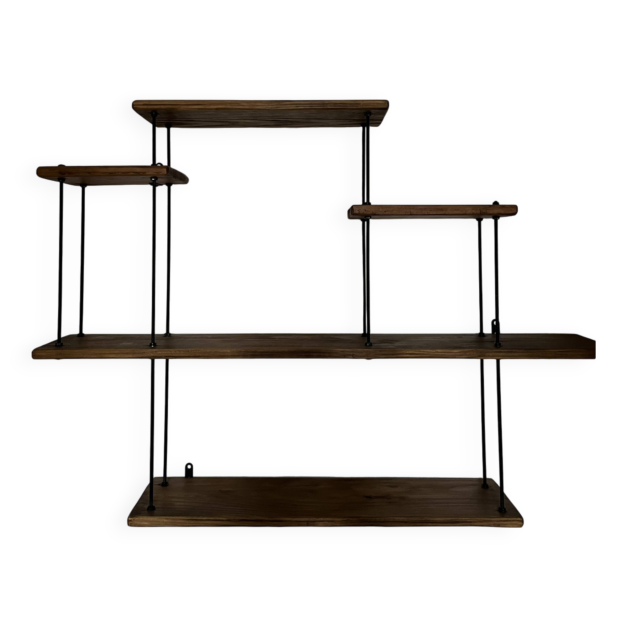 Industrial asymmetrical shelf