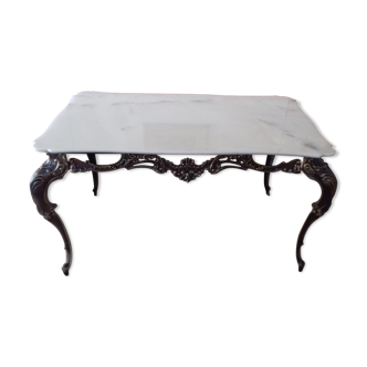 Bronze coffee table and marble tray