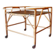 Bamboo and frosted glass fine serving trolley, 1960s