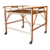 Bamboo and frosted glass fine serving trolley, 1960s