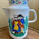 Grand, piché, par/cafetière folklore, breton vintage en émail