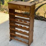Solid wood wine rack bottle storage with drawer