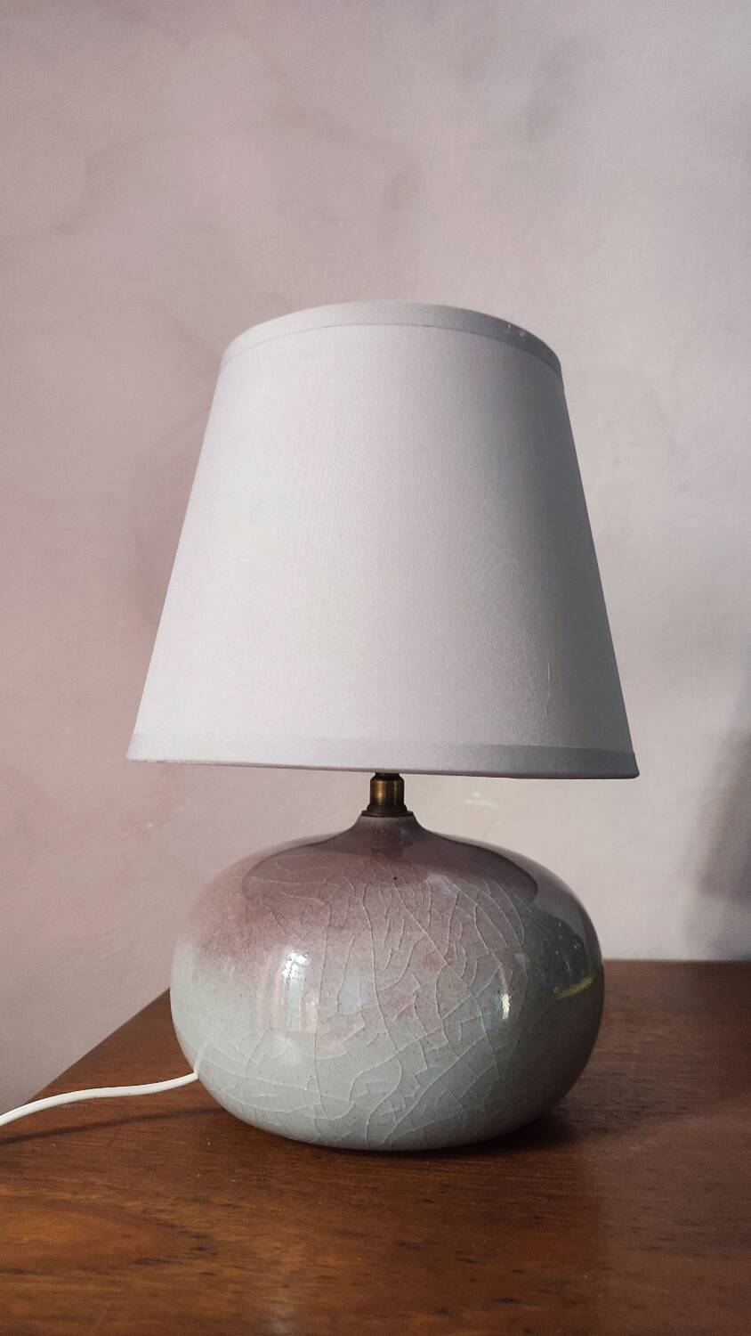 Lampe boule en céramique parme