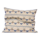 Coussin vintage beige brodé motif bleu