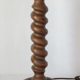 Vintage twisted turned wooden lamp base