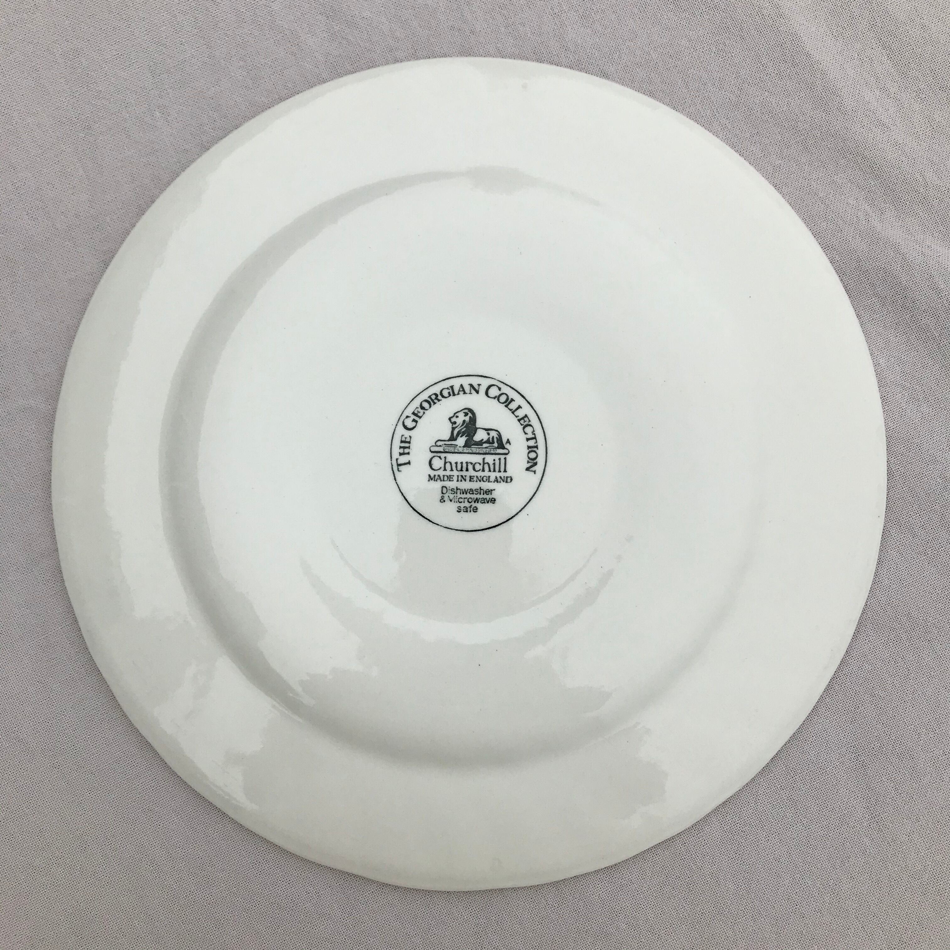 Series of 6 flat plates in English porcelain