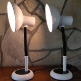Pair of identical desk or bedside lamps 1970