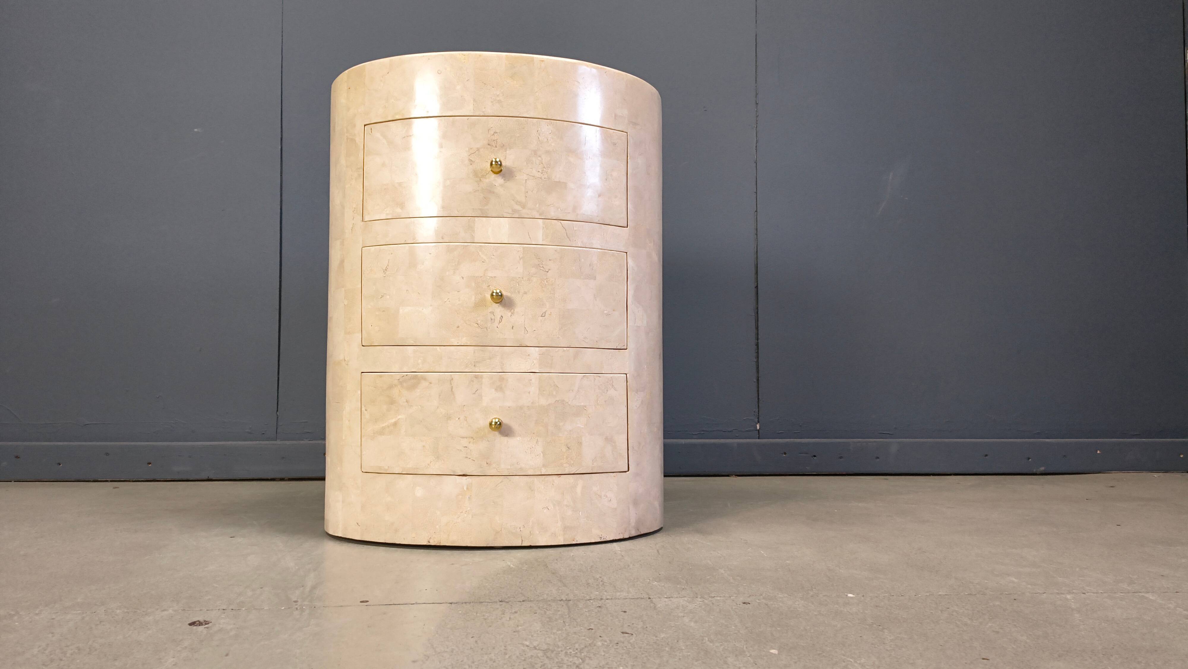 Tessellated stone chest of drawers by Maitland Smith, 1980s