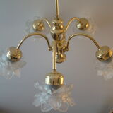 Vintage chandelier with roses in glass paste