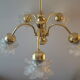 Vintage chandelier with roses in glass paste