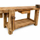 French carpenter's workbench made of solid beech, early 20th century.