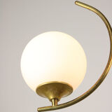 Mid century italian brass and opaline chandelier
