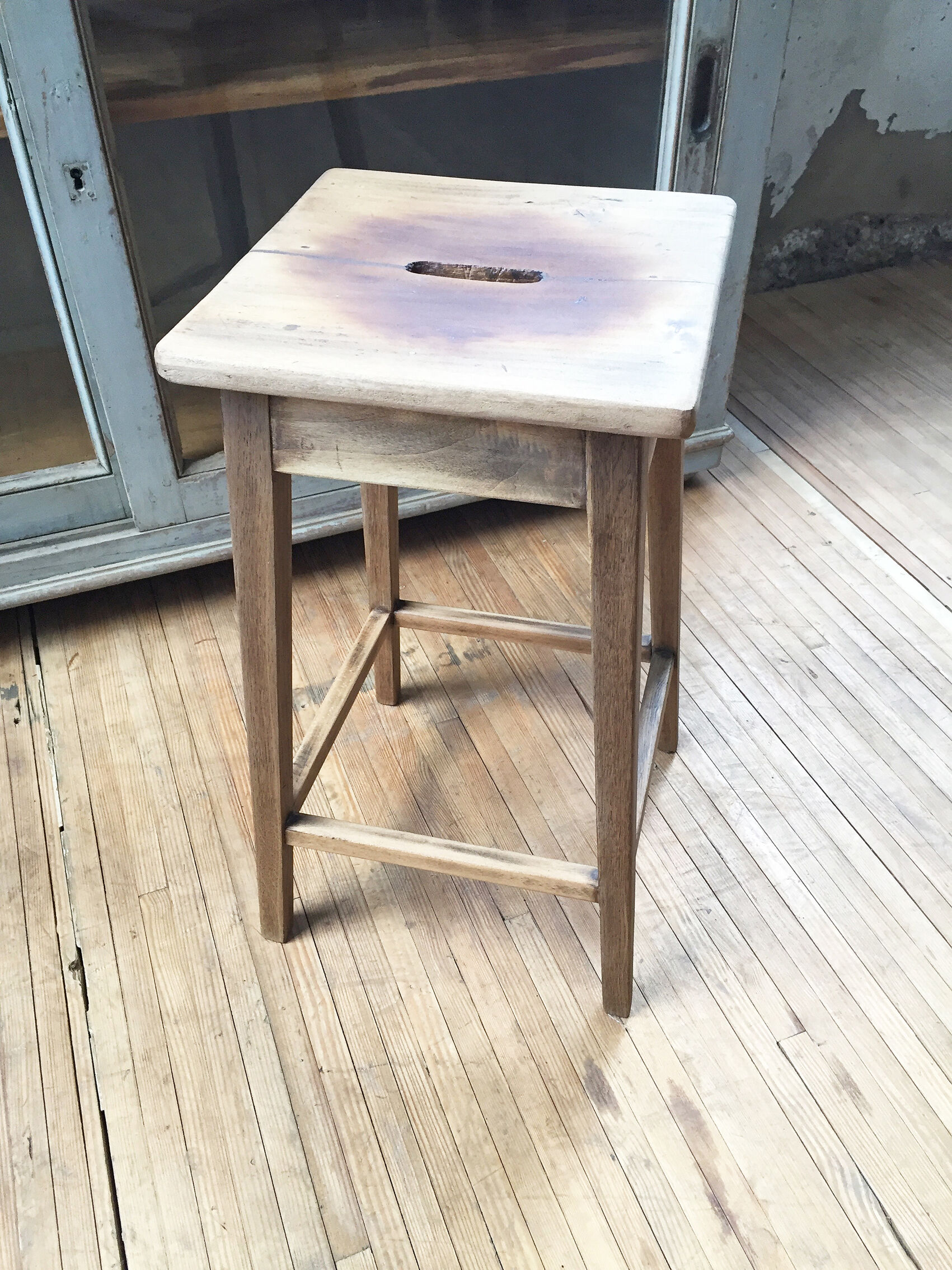 Oak workshop stool