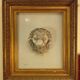 Antique large gilded frame with lion head ornament on plexiglass