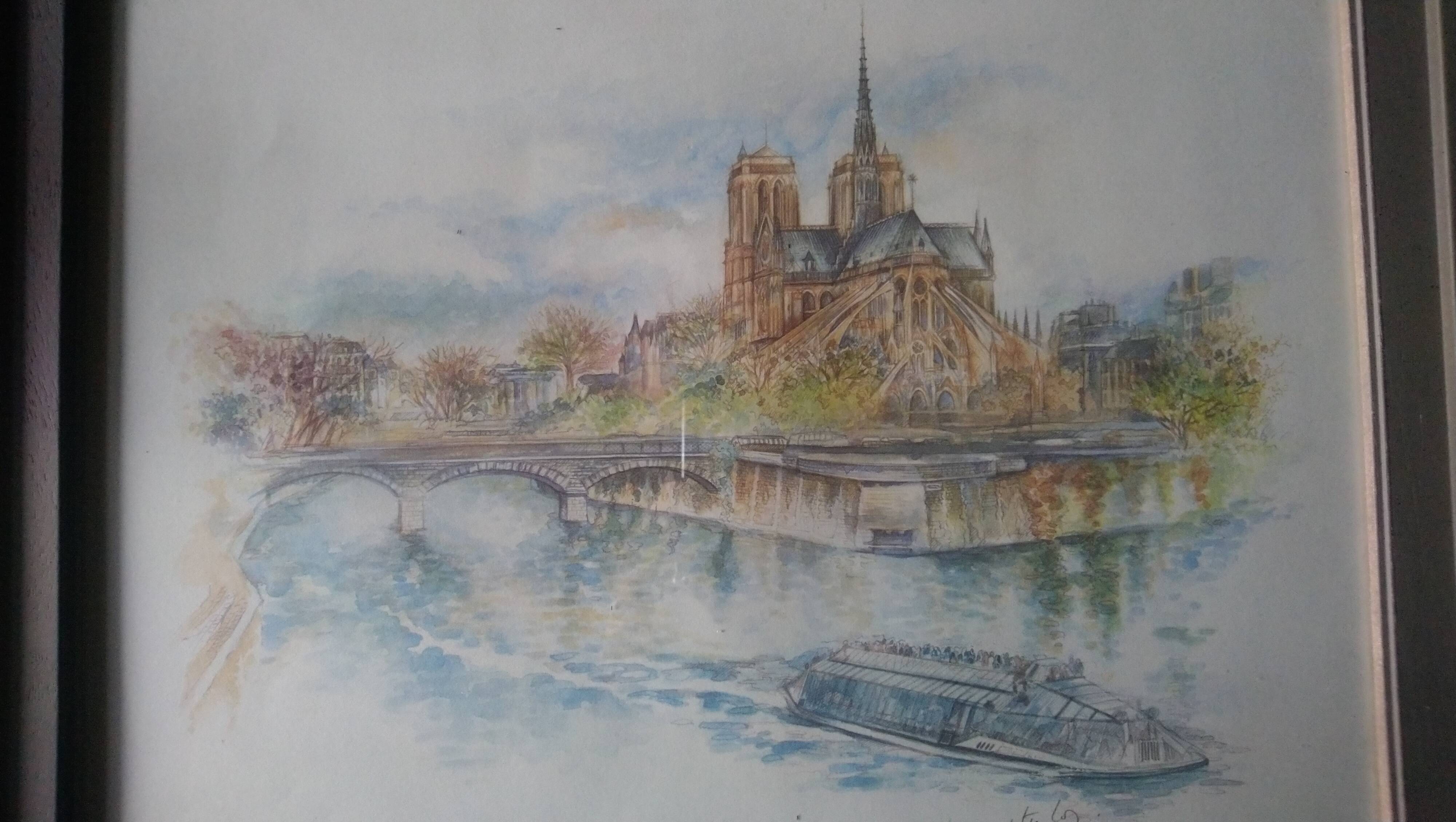 Paris watercolor print "Bernadette Voz"