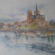 Paris watercolor print "Bernadette Voz"