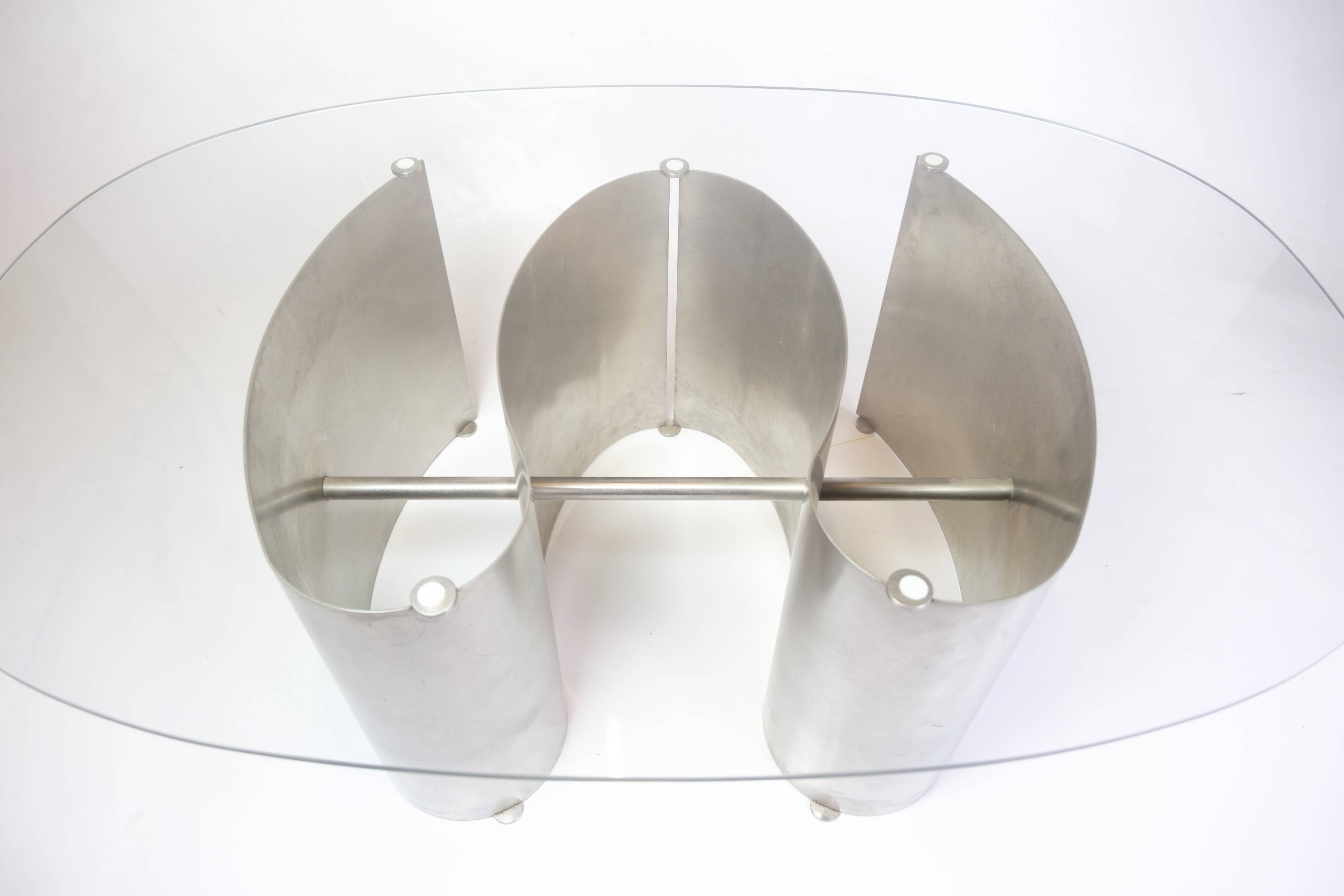 Unique Coffee Table With Glass Top By Jørgen Flemmer From 1980s