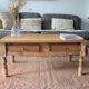 Old oak coffee table with 2 drawers