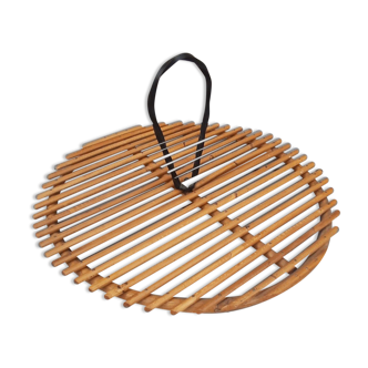 Vintage rattan cheese platter