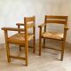 Paire de fauteuils orme massif Maison Regain