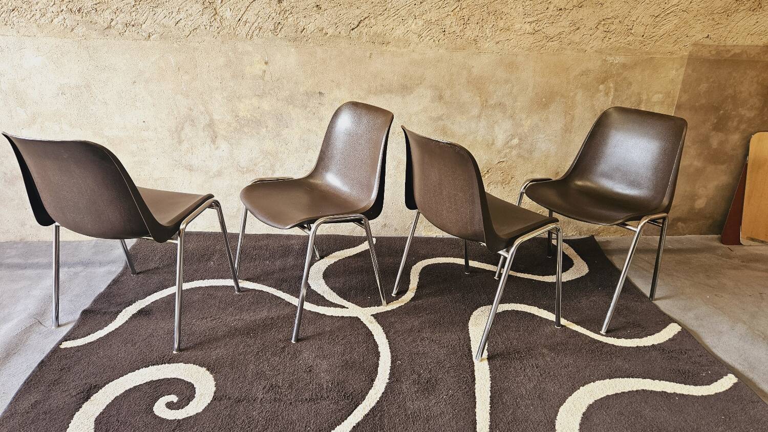 Lot de 4 chaises Helmut Starke année 1970