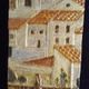 Old terracotta plate painted enamelled Signed relief decoration Provence 58x12cm