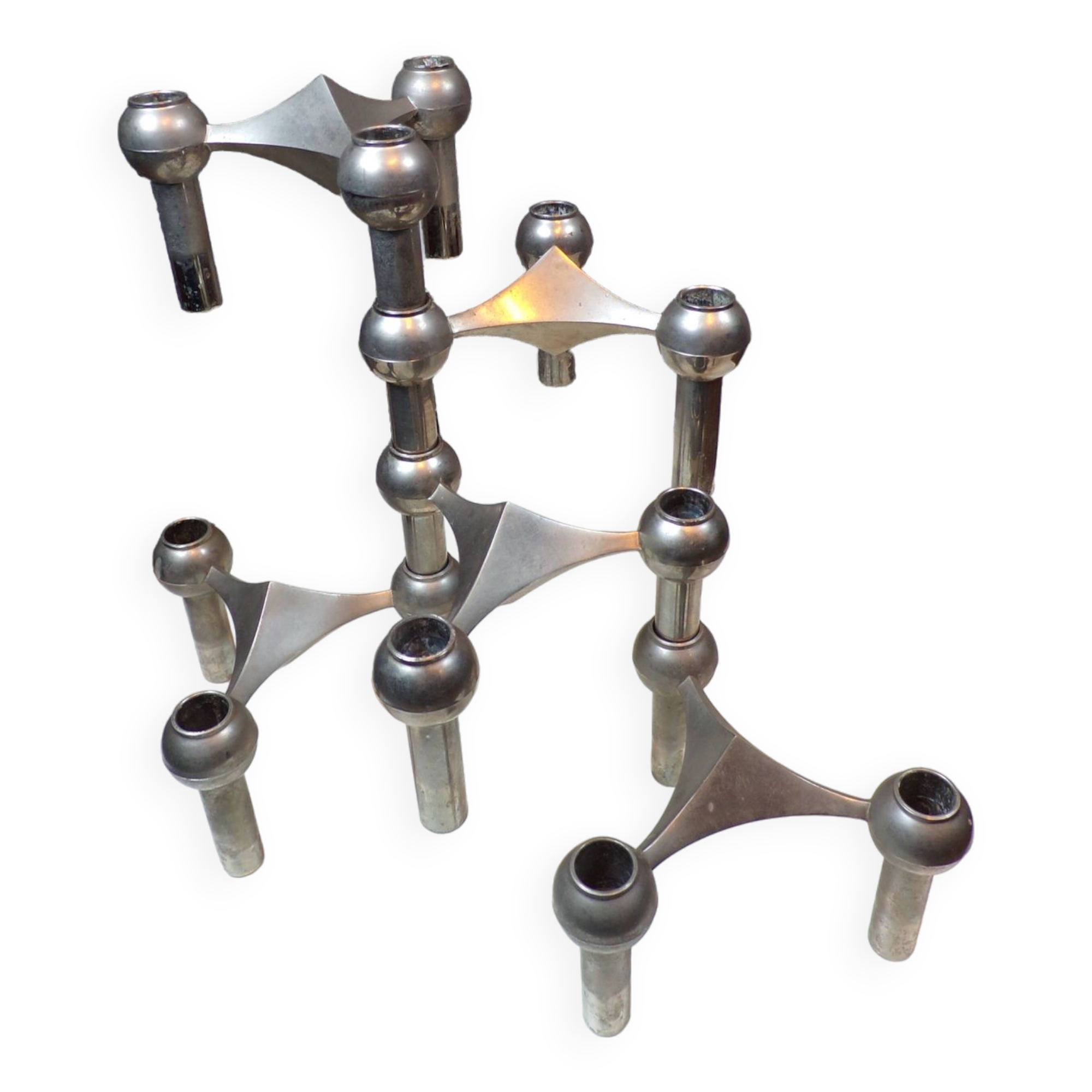 5 modular candle holders Nagel Bmf 1960s
