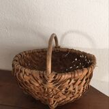 Old basket in chestnut wood strips