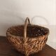 Old basket in chestnut wood strips