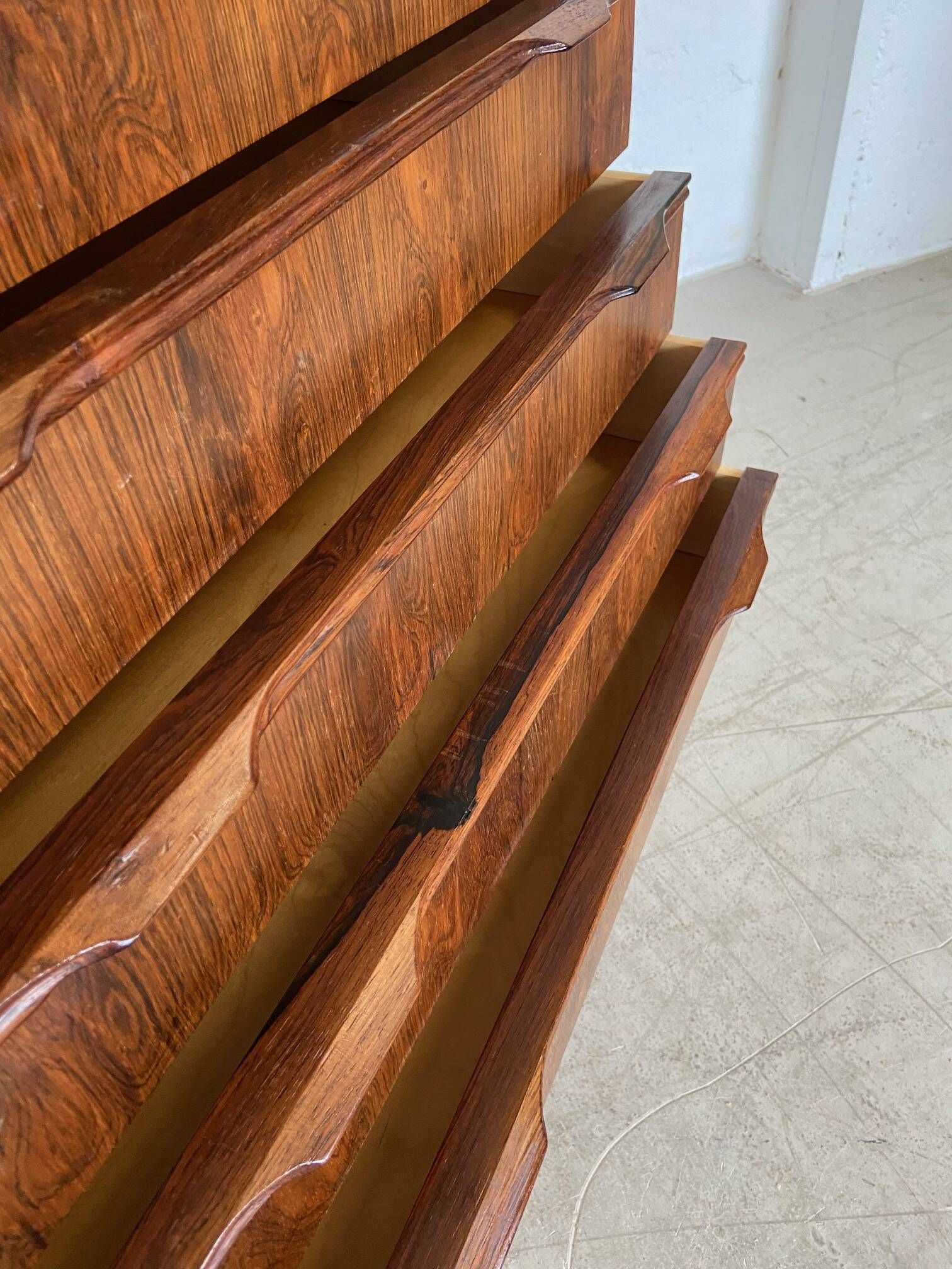 Vintage Danish mid-century modern rosewood chest of drawers by Henning Jørgensen 1959