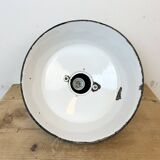Industrial Blue Enamel Factory Lamp with Cast Iron Top, 1960s