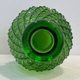 Empoli bottle vintage carafe in green diamond point glass Italy