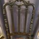 Fireplace or changing chair period 1900 in black lacquered wood and printed fabric